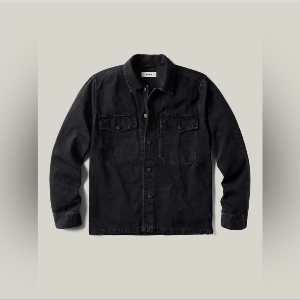 Buck Mason Black Washed Denim Field Shirt | Two Pocket | Medium